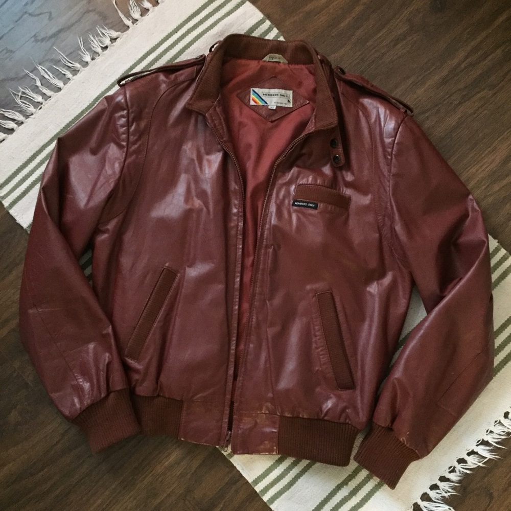 VINTAGE Members Only in Cognac Leather